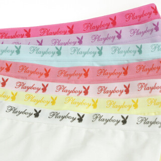 PLAYBOY 花花公子 内裤女 纯棉中腰三角女士内裤修身全棉透气性感女式三角裤  3958-7   7条装  7色礼盒装  M