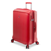 愛可樂 ECHOLAC   万向轮静音拉杆箱 双排8轮带拓展层旅行箱 光面飞机轮行李箱 PC116 红色 28英寸