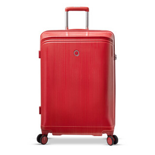Echolac 万向轮静音拉杆箱 双排8轮带拓展层旅行箱 光面飞机轮行李箱 PC116 红色 28英寸
