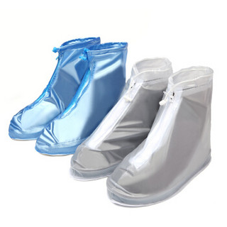 通克 TONGKE 雨鞋套男女成人款雨天防水防滑加厚户外 白色透明 S（适合35/36)