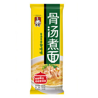 今麦郎 有料挂面 手打汤面 骨汤煮面 600g 方便速食面条 内附4份浓缩骨汤包