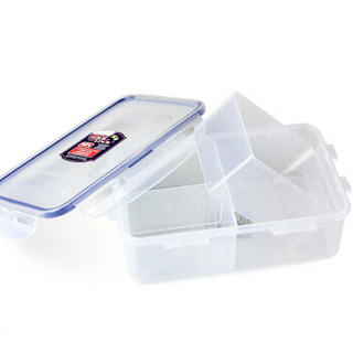 LOCK&LOCK 大容量分隔塑料保鲜盒 微波炉加热密封便当饭盒餐盒