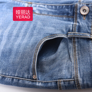 娅丽达 YERAD 女裤2018夏季新款牛仔裤女小脚裤修身显瘦九分铅笔裤F2129 兰色 28