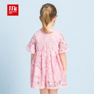 季季乐 （JJLKIDS Partner Club） 童装女童短袖连衣裙夏季儿童公主裙 粉红 130