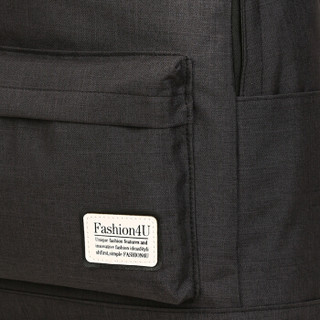 狼性 双肩包学生背包15.6英寸电脑包充电书包韩版休闲旅行包LXS005黑色