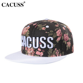 CACUSS B0148 帽子男女嘻哈帽花朵潮街舞圆顶棒球帽韩版平沿帽 礼盒装 白色帽舌