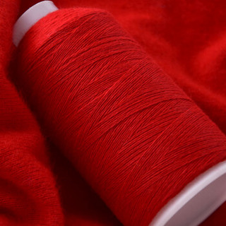依尚 毛线 羊绒线 26/2中粗线 手编机织均可 婴儿宝宝毛线 围巾线M02 大红色