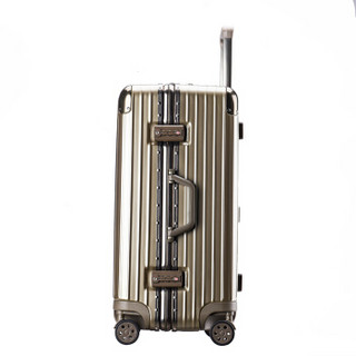 PointKid 铝框拉杆箱运动版男女万向轮24英寸旅行箱加厚款行李箱密码箱包  172407 金色