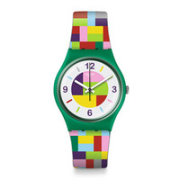 斯沃琪(Swatch)瑞士手表 色彩工作室系列俄罗斯方块石英男女表GG224