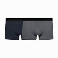 YANXUAN 网易严选 男士内裤四角内裤 中腰透气柔软男式基础平角内裤短裤 深灰+藏青(2件)M 1080015
