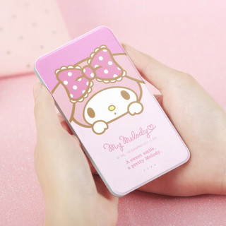 Hello Kitty 5000毫安移动电源 苹果充电宝自带线 便携超薄小巧聚合物 浪漫美乐蒂
