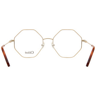 CHLOE 蔻依 女款 玳瑁色多边形镜框金色镜腿光学眼镜架眼镜框 CE2134 757 55mm