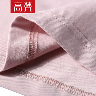 高梵夏装纯色修身棉短袖圆领T恤女时尚简约百搭上衣 G1180022 粉色 170/XL