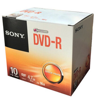 索尼（SONY）DVD-R 光盘/刻录盘 16速4.7G 单片盒装10片/包 空白光盘