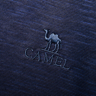 骆驼（CAMEL）男装 撞色帅气翻领t恤青舒适薄款短袖男T X8B265204 宝蓝XXXL