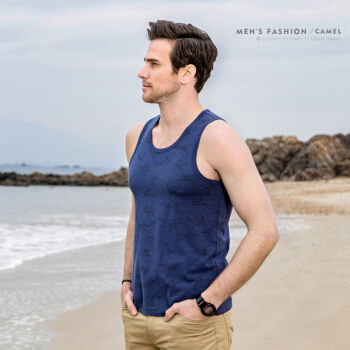 CAMEL 骆驼 男装运动型紧身棉背心透气打底衫 SN8374032