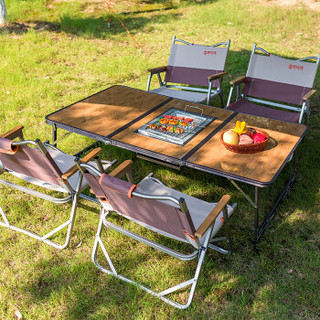 喜马拉雅 户外烧烤桌 野营露营自驾游桌椅套装折叠便携沙滩公园休闲桌子 HF170701