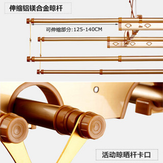 溢彩年华 电动晾衣架 超薄全自动晾衣机升降晾晒架四杆自动伸缩晾衣杆（免费上门安装）贵族金 YCZ1053-GO