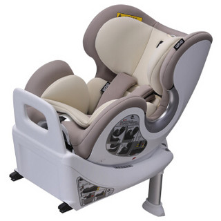 Drom 儿童汽车安全座椅 婴儿宝宝安全座椅汽车用 海豚座 0-4岁正反向安装ISOFIX 3C认证 亚麻银