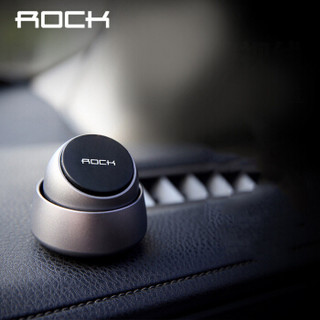 洛克（ROCK）车载手机支架 磁吸汽车手机支架磁性通用支架金属版银色