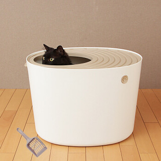 爱丽思 IRIS 猫厕所 蜗居式猫砂盆PUNT430白