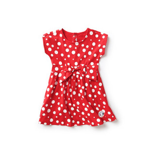 史努比（SNOOPY）童装2018夏季新款2-6岁女童可爱公主连衣裙2SS70859红色90