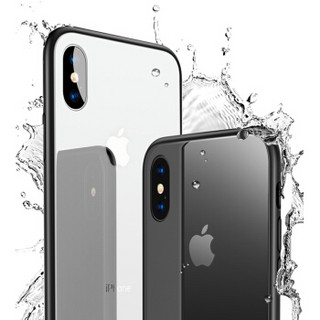 悦可（yueke）苹果X手机壳iPhone X保护套玻璃后盖 全透明全包防摔防刮个性男女款 送钢化膜