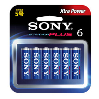 索尼（SONY）5号电池6粒卡装碱性干电池 儿童玩具/血糖仪/遥控器/挂钟/鼠标