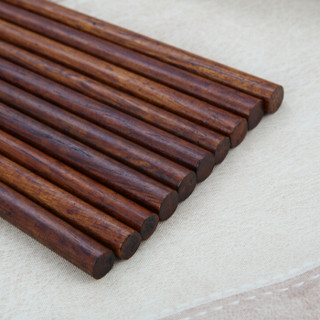 阳光飞歌 楠木老漆筷子套装  22.5cm日式天然实木原木餐具家用筷子5双装WT-004