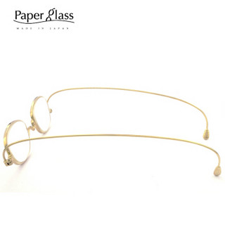 Paperglass纸镜老花镜男女超薄高清树脂老光眼镜高端日本原装进口 圆框O金色200度