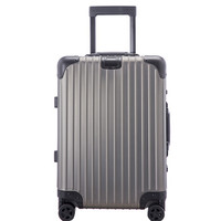 Travelhouse 全铝镁合金箱万向飞机轮男女旅行拉杆箱登机箱T1879 铁灰 20英寸