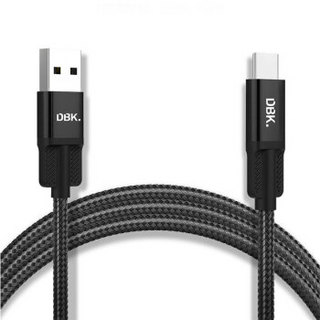 迪比科（DBK）CM-UT01黑 USB-Type-C尼龙编织线 Type-C数据线手机高速2.a快充