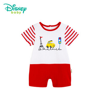 迪士尼(Disney)童装男宝宝衣服夏季男童短袖连体衣婴儿衣服182L740 大红 3个月/身高59cm