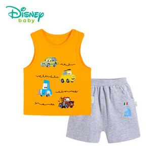 迪士尼(Disney)童装男童套装夏季新款肩开扣短袖T恤外出服182T739 鲜橙 24个月/身高90cm