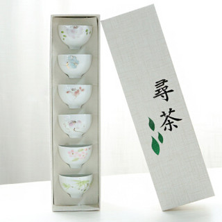 苏氏陶瓷 SUSHI CERAMICS 功夫茶杯手绘百花陶瓷个人杯子薄胎瓷主人杯