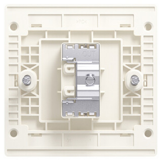 ABB开关插座面板 一位带一分支电视插座 86型有线TV插座 轩致系列 白色 AF304