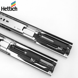 海蒂诗 Hettich KA5632cc-016-W抽屉轨道阻尼缓冲滑轨滑道衣橱柜三节轨道导轨滑槽静音加厚16寸钢色一副2条