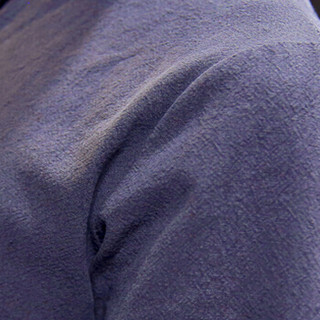 俞兆林（YUZHAOLIN）T恤套装 男士时尚潮流棉麻纯色V领短袖套装A082-A24灰蓝3XL