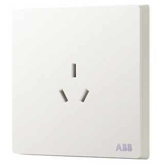 ABB开关插座面板 10A三孔插座 轩致系列 白色 AF203
