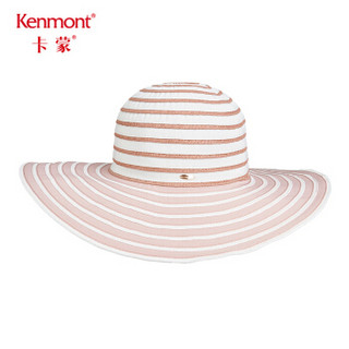 卡蒙（Kenmont）km-3554 可折大檐凉帽英伦复古夏季帽子女防晒遮阳帽女神可爱百搭时尚 粉红色 可调节 57cm