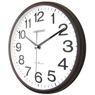 康时达 （COMSIDA） 挂钟客厅静音钟表简约创意时钟现代个性挂表石英钟3113仿木