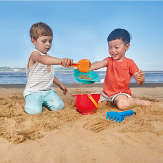 德国(Hape)沙滩冒险套装加厚儿童挖沙玩沙玩具工具4件套宝宝戏水 18个月+ E4056 男孩女孩生日儿童节礼物