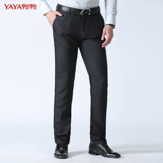 鸭鸭（YAYA）西裤男商务正装裤修身长裤子抗皱免烫 灰色西裤 深灰色 31