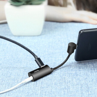 邦克仕(Benks)Type-C耳机转接头 通话听歌二合一USB-C音频转接线 适用华为P20/小米8/坚果乐视3.5mm 幻影黑