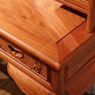 yueshun/粤顺梳妆台中式古典mt01花梨色缅甸花梨108*42*156cm