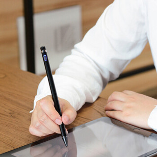 派滋 主动式电容笔细头 pencil触控笔 触屏ipad平板绘画笔pro手机通用苹果安卓 充电款带线 黑色