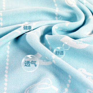 爱音(Aing)竹纤维婴儿童毛巾被新生儿夏凉被宝宝午睡空调盖毯冰丝毯子柔软轻薄 蓝色180*150