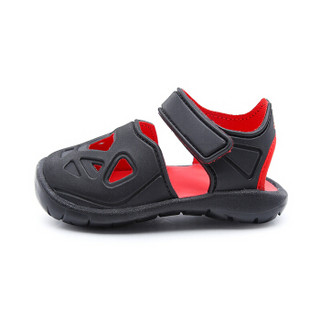 阿迪达斯（adidas）新款童鞋男童户外包头魔术粘儿童凉鞋CQ0089 一号黑 7K/24.5码