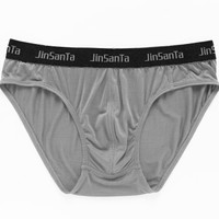金三塔 内裤男桑蚕丝亲肤透气中腰内裤 NZM063 灰色9300-3 XL