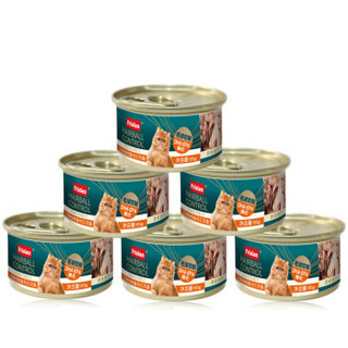 富力鲜（Frisian）宠物猫粮 猫罐头 猫用毛球控制配方 泰国进口 猫湿粮 白身金枪鱼+三文鱼罐头 85g*6罐